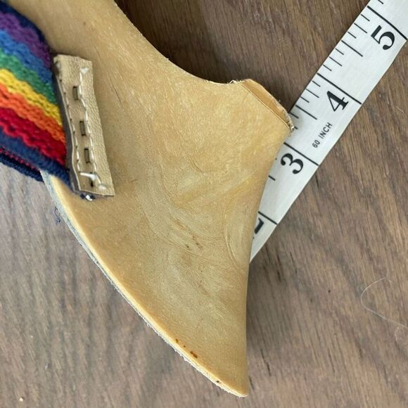 Vintage 70s 80s Rapallo Rainbow Wedge Mules Heels 7 38 - Picture 13 of 13